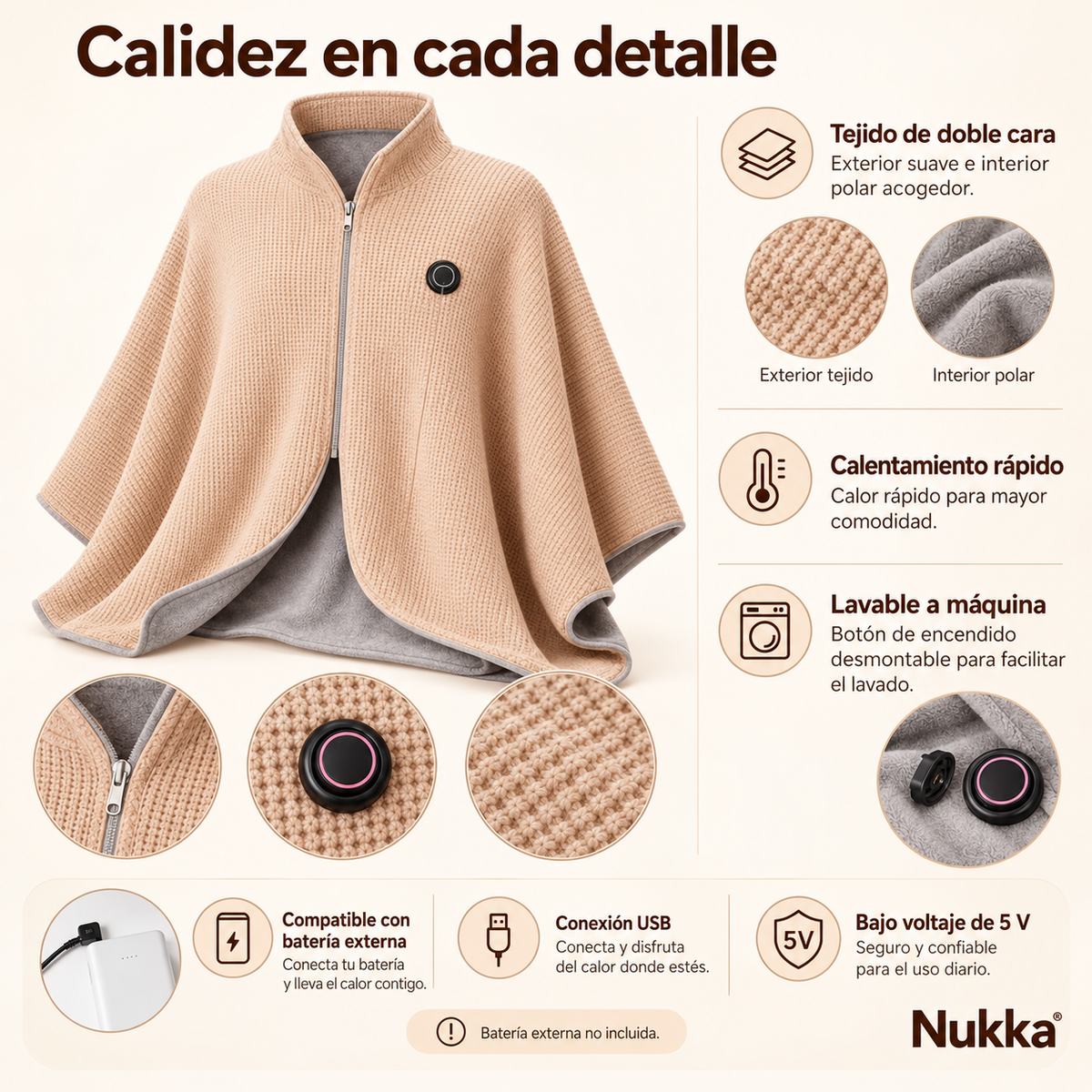 NUKKA® | Manta Calefactora Portátil